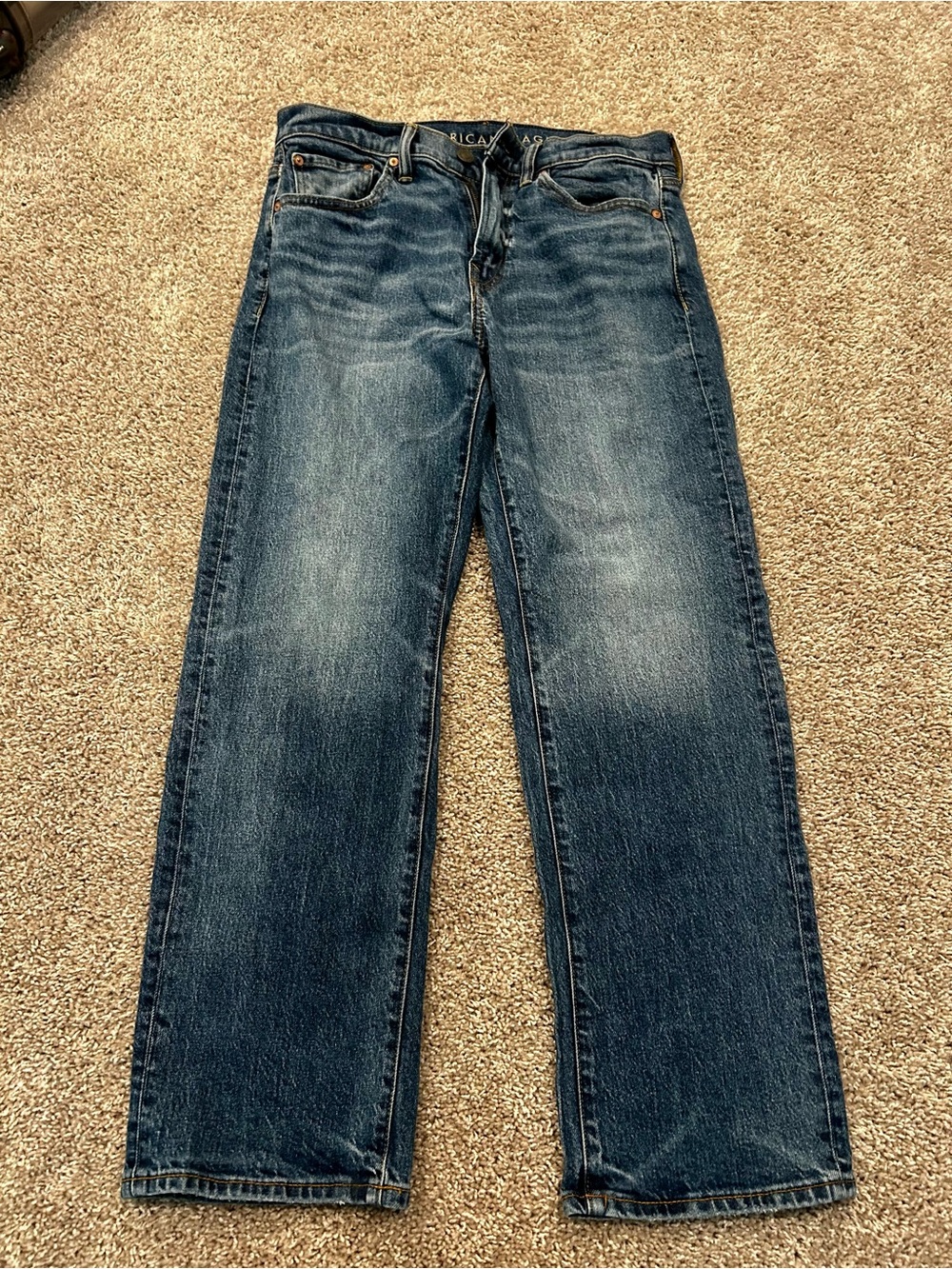 American Eagle Outfitters Men's Straight Jeans - Indigo Blue Wash
